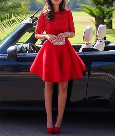 Excelente vestido rojo para una reunión formal con la familia-vestidos rojos
