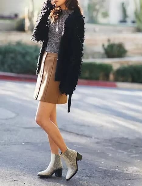 Glamour de invierno-faldas con botones