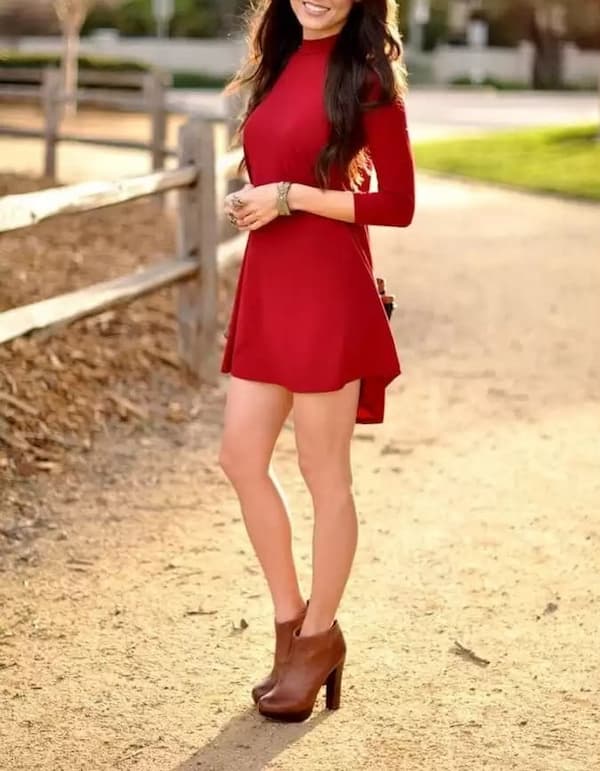 Mini vestido rojo-Vestidos para Usar en Ocasiones Especiales