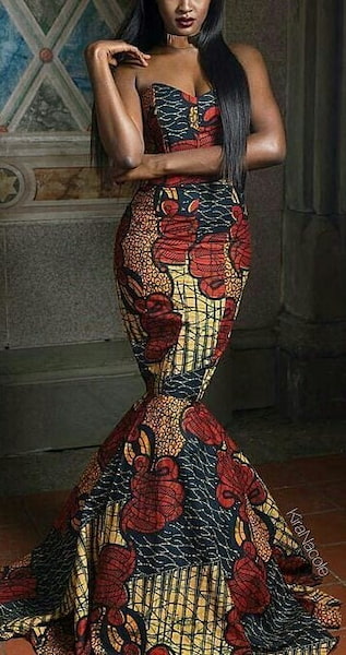 Vestido de sirena Kitenge 12.1