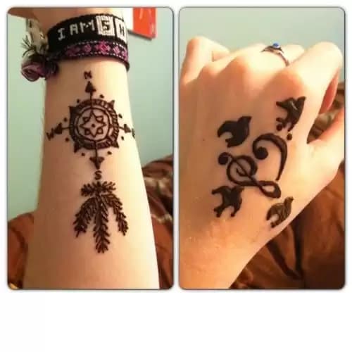 henna con brújula